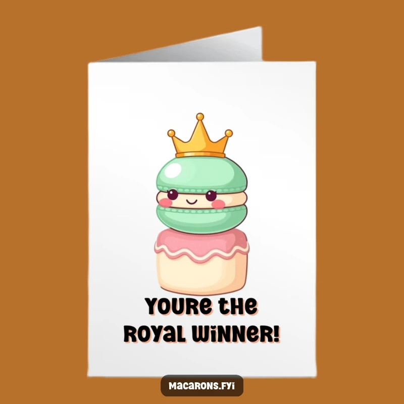 Free Printable Congrats Card: Regal Macaron Crown Gift for a Royal Achievement