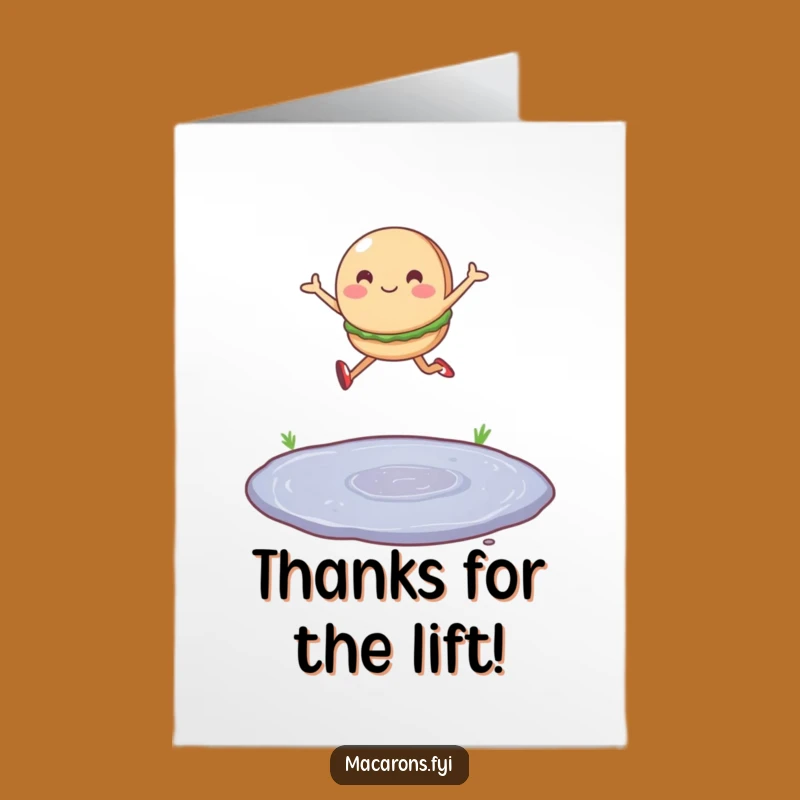 Free Printable Jumping Macaron Thank You Card - Sweet Downloadable Gratitude