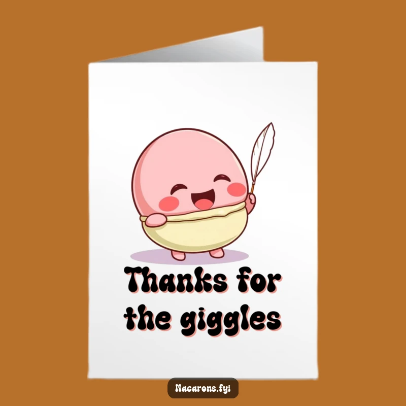 Free Printable Kawaii Macaron Thank You Card: Tickled Laugh Downloadable Gift