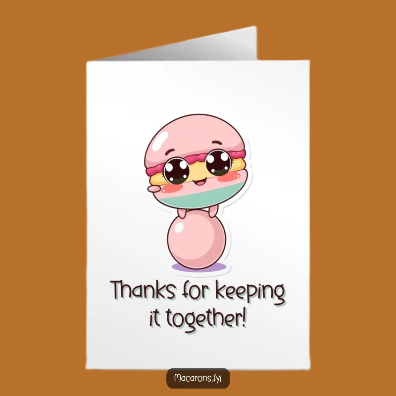 Free Printable Thank You Card: Adorable Macaron Ball Balancing Act