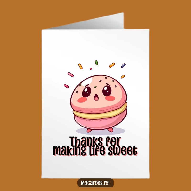 Free Printable Thank You Card: Astonished Macaron for a Sweet Downloadable Gift