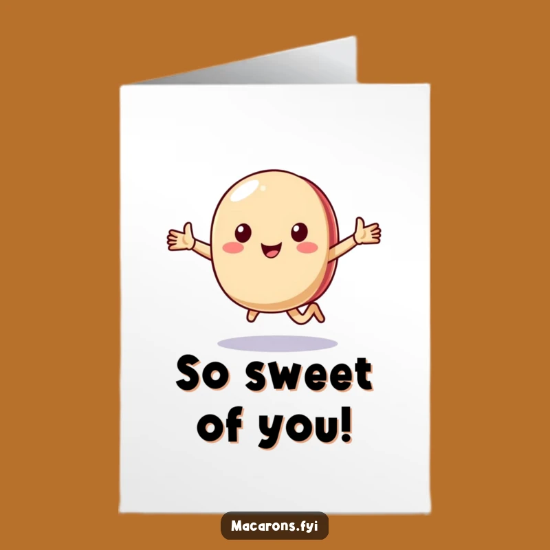 Free Printable Thank You Card: Energetic Macaron Runner, Humorous Downloadable Gratitude Expressed