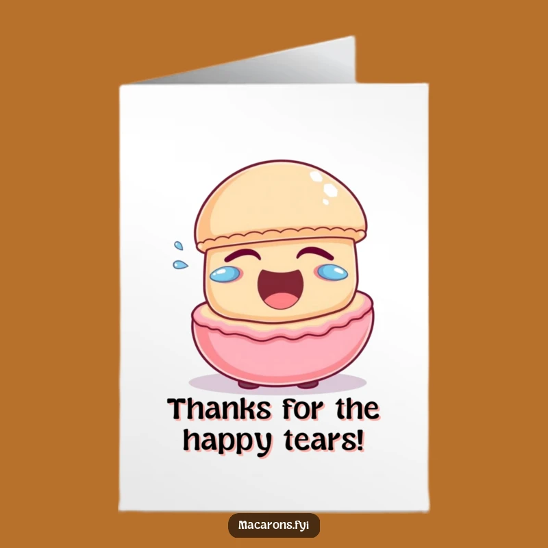 Free Printable Thank You Card: Giggling Macaron Downloadable Gift for Grateful Amusement