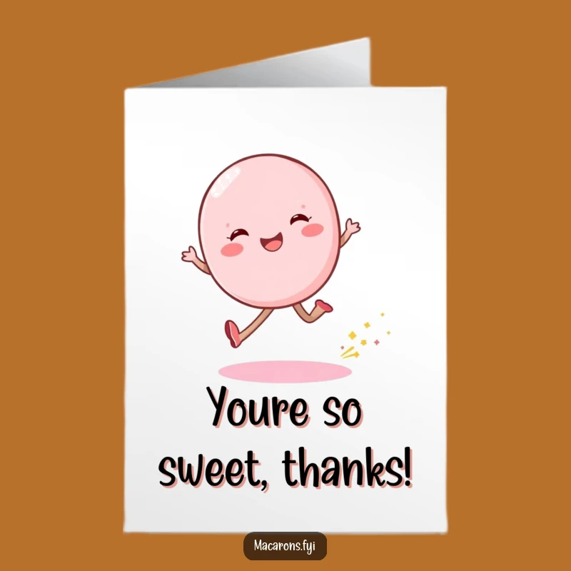 Free Printable Thank You Card: Joyful Macaron Skip Humorous Downloadable Gift