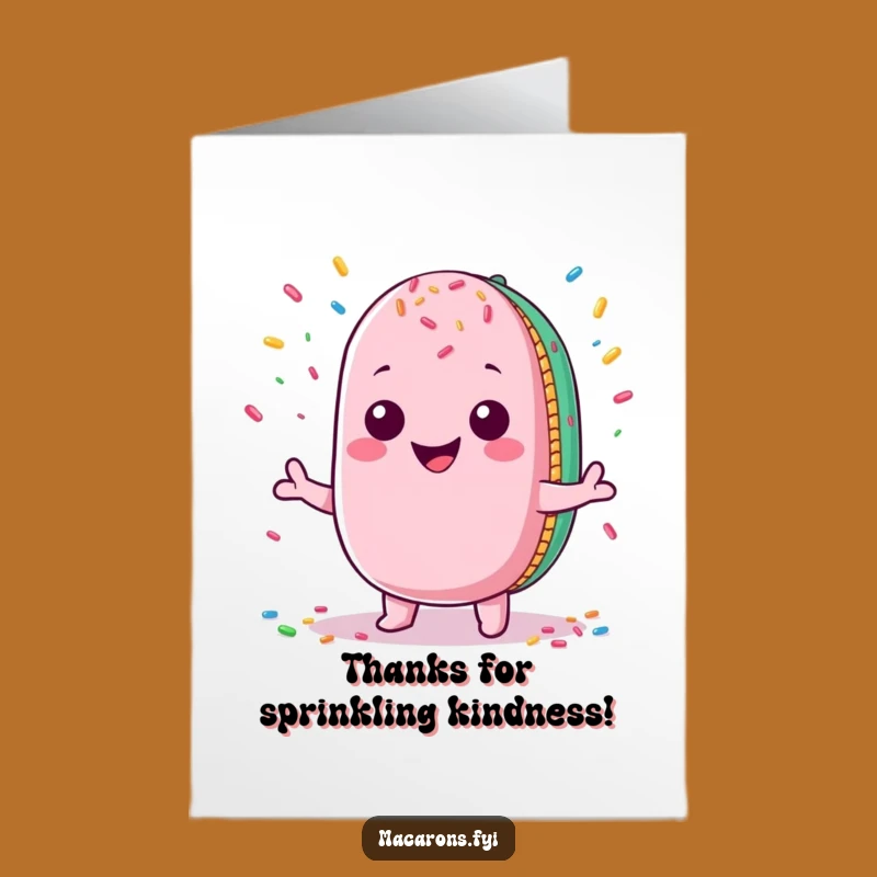 Free Printable Thank You Card: Juggling Macaron Sprinkle Gratitude Funny