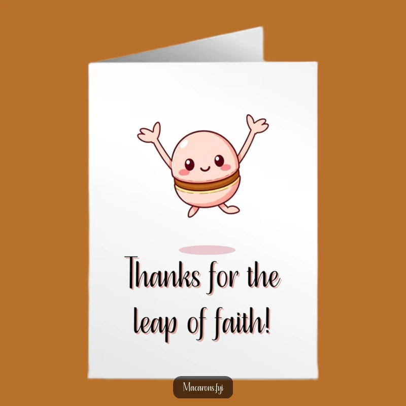 Free Printable Thank You Card: Leaping Macaron Gratitude Funny