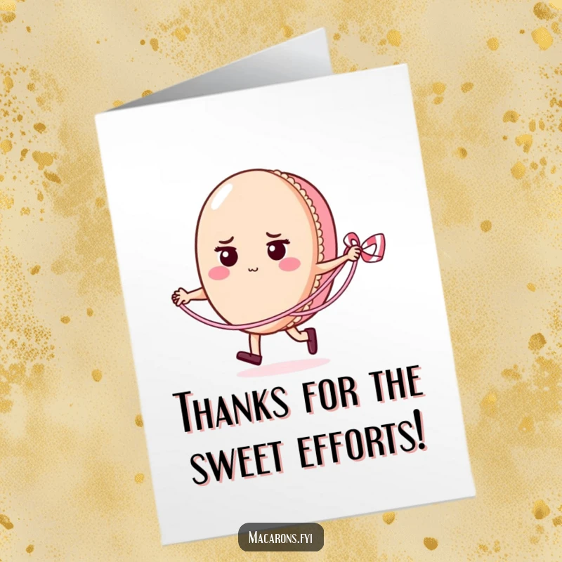 Funny Free Printable Thank You Card: Determined macaron skipping rope, a unique and heartfelt DIY gift.