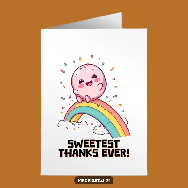 Free Printable Thank You Card: Rainbow Macaron Fun, Downloadable Gratitude Gift