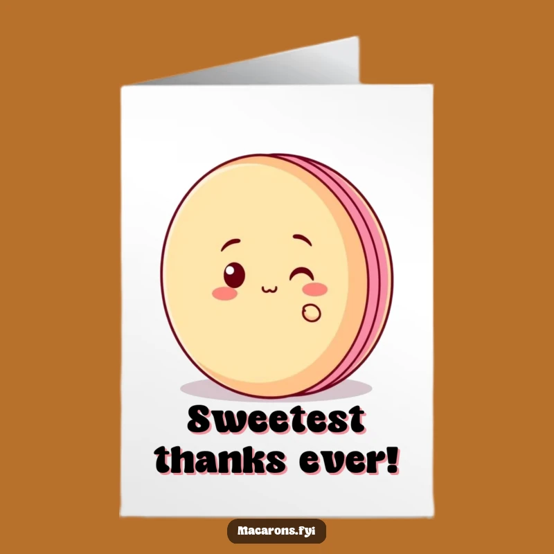 Free Printable Thank You Card: Sweetly Mischievous Macaron Thanks Download