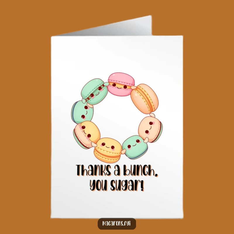 Funny Free Printable Thank You Card: Macaron Circle Dance, Delightful Downloadable Gift