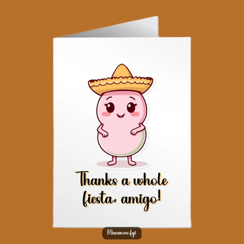 Free Printable Thank You Card: Confident Macaron Sombrero Gratitude, Downloadable Funny Gift