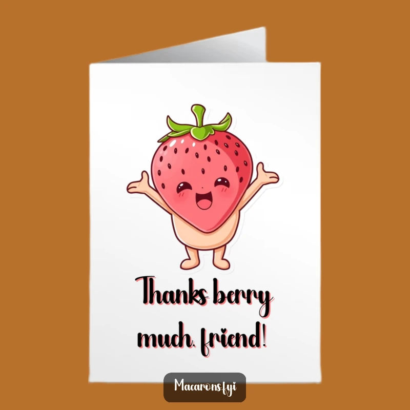 Free Printable Thank You Card: Strawberry Hug Macaron - Sweet Downloadable DIY Gift!