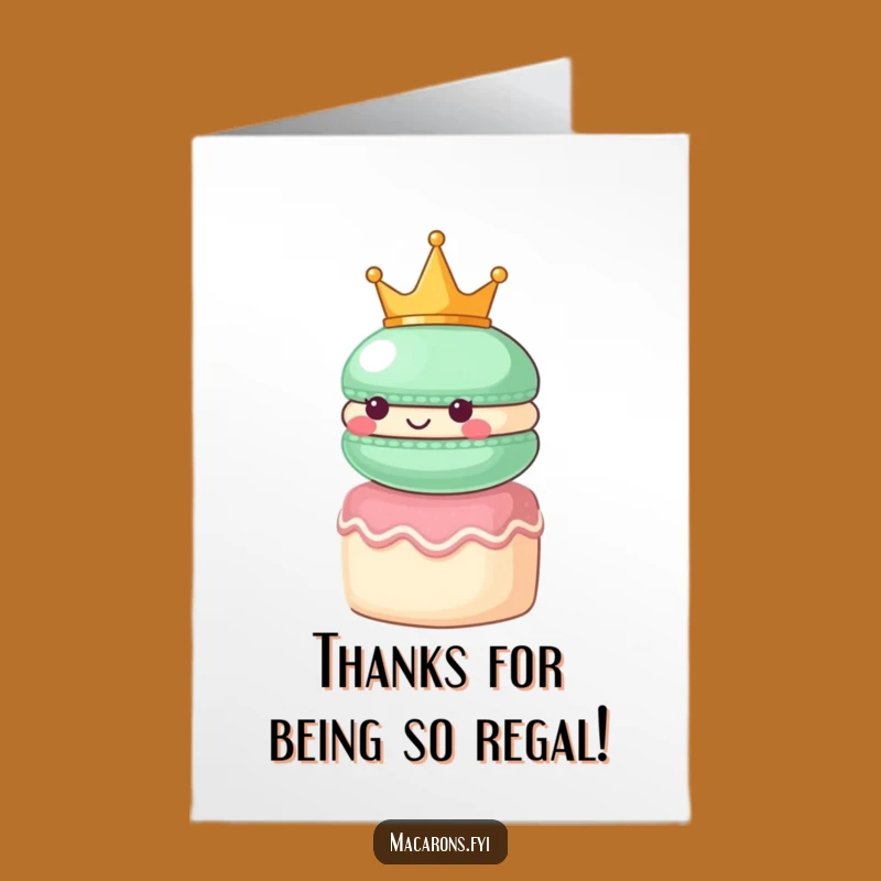 Free Printable Thank You Card: Royal Macaron Crown Downloadable Gift for Grateful Thanks