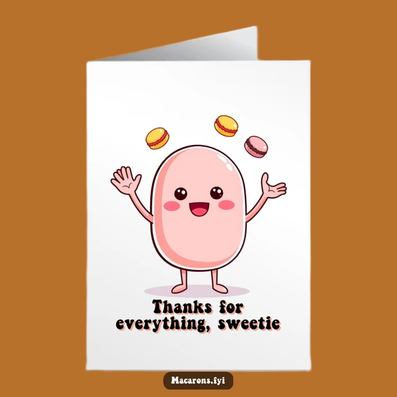 Free Printable Macaron Thank You Card: Juggling Sweetness Downloadable Gift