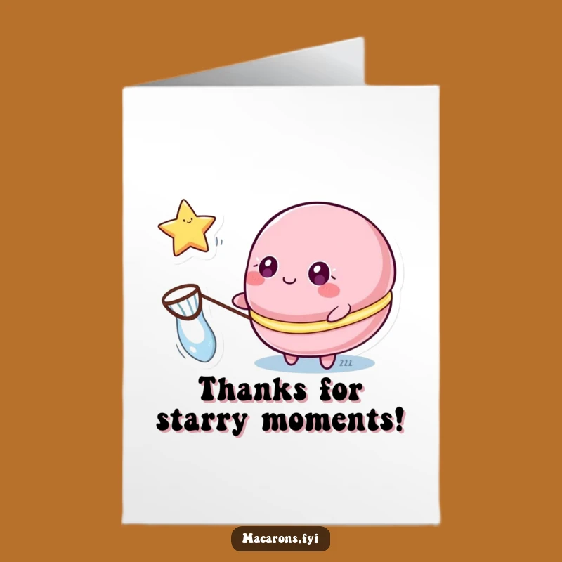 Free Printable Thank You Card: Star Macaron, Downloadable Gratitude Gift