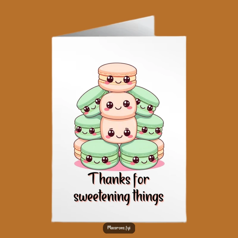 Free Printable Thank You Card: Macaron Pyramid Funny Balance Thank You Gift