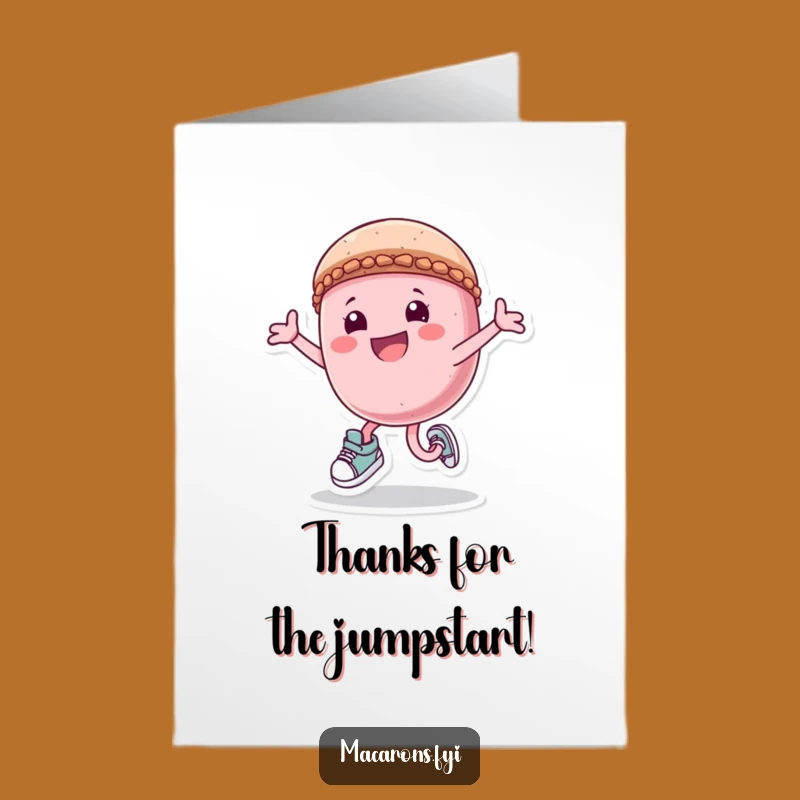 Free Printable Thank You Card: Joyful Macaron Leaps to Say Thanks Download