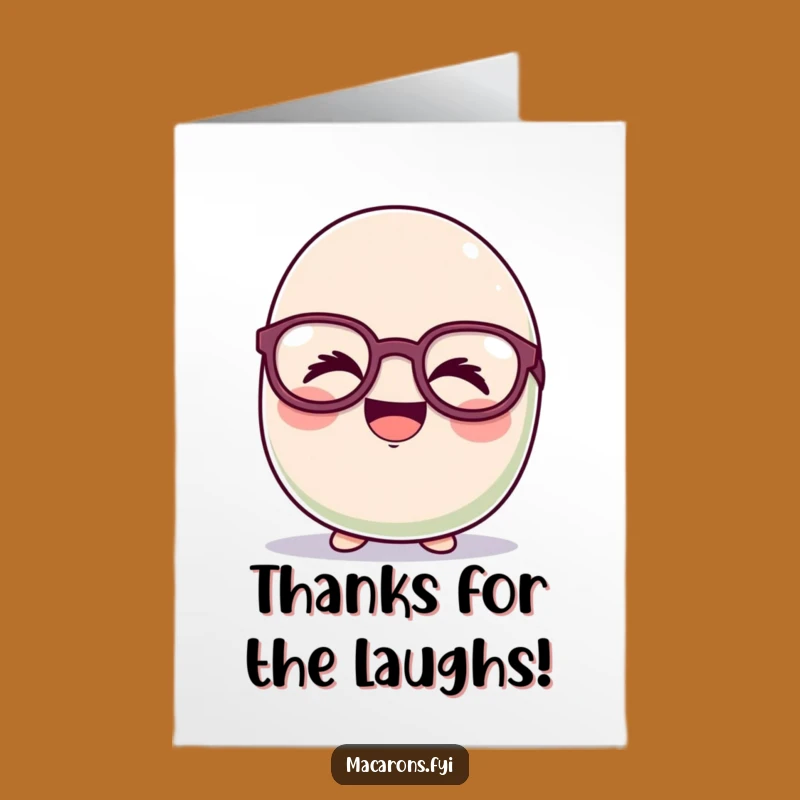Free Printable Thank You Card: Giggling Funny Macaron Glasses Downloadable Gift