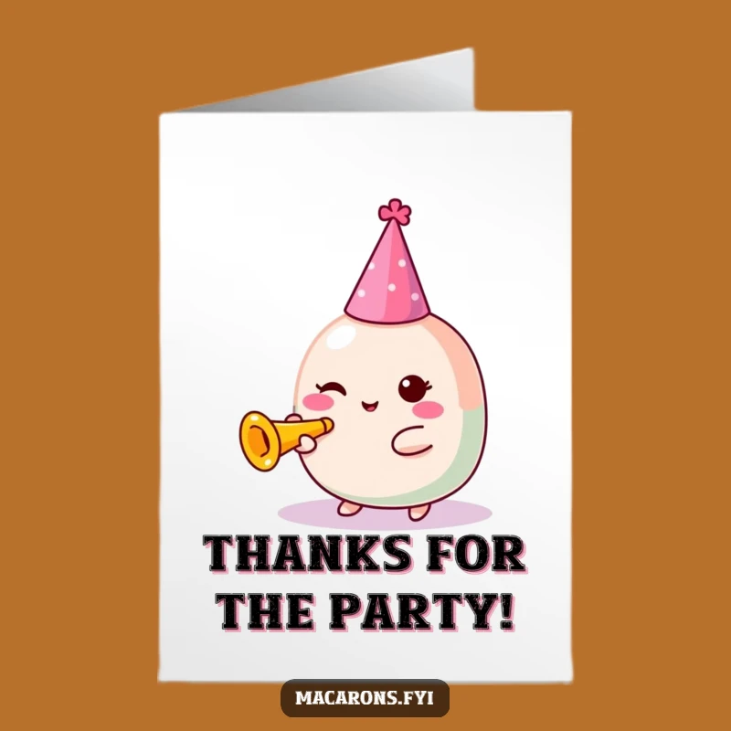 Free Printable Thank You Card: Trumpeting Macaron Party Gratitude Funny