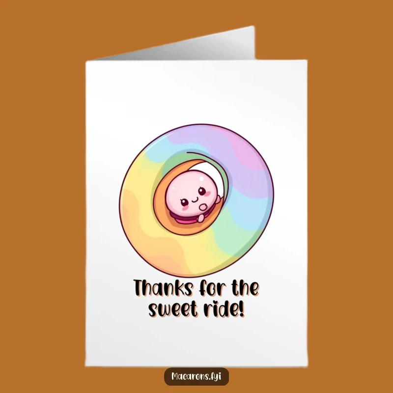 Free Printable Thank You Card: Funny Macaron Rainbow Slide Downloadable Gift