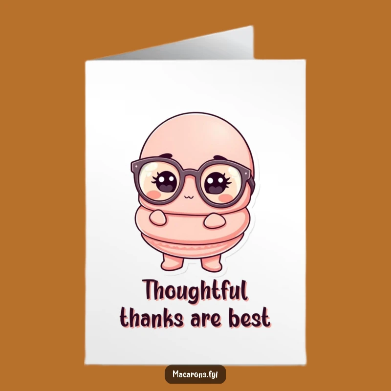 Thinker Macaron Thank You Card: Free Printable Gratitude Gift