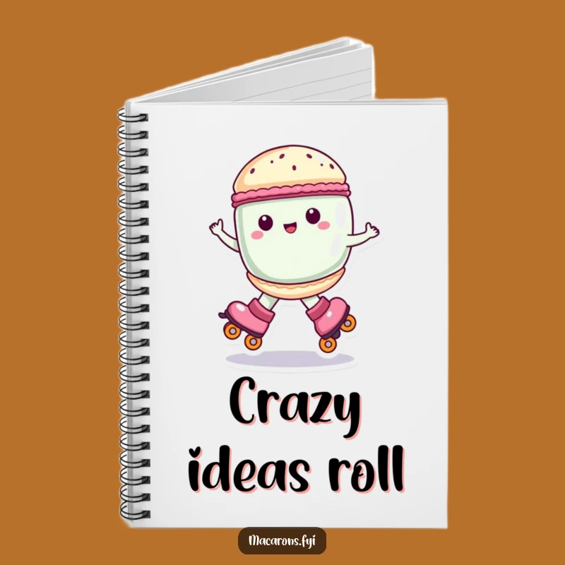 Funny Macaron Roller Skate Notebook - Jot Down Joyful Sweet Thoughts!