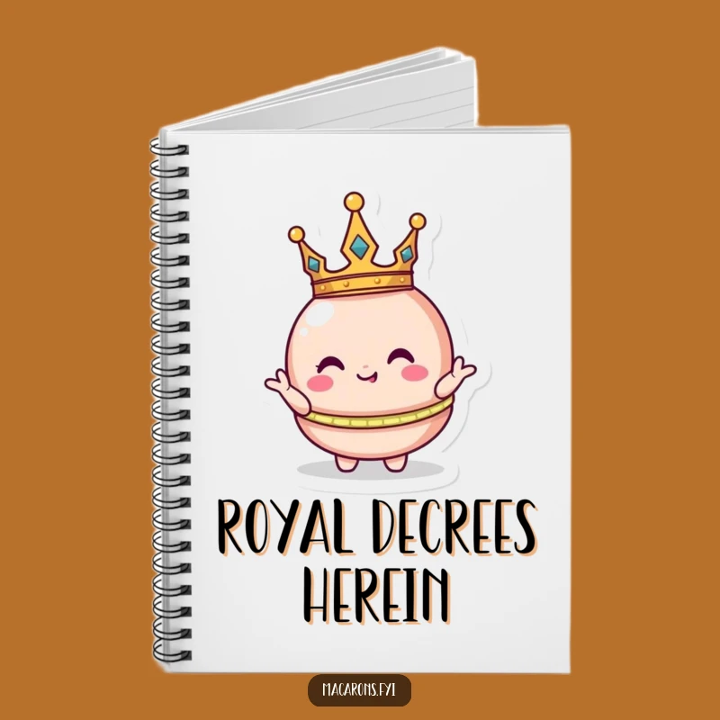 Funny Crowned Macaron Notebook: Jot Down Royal Decrees