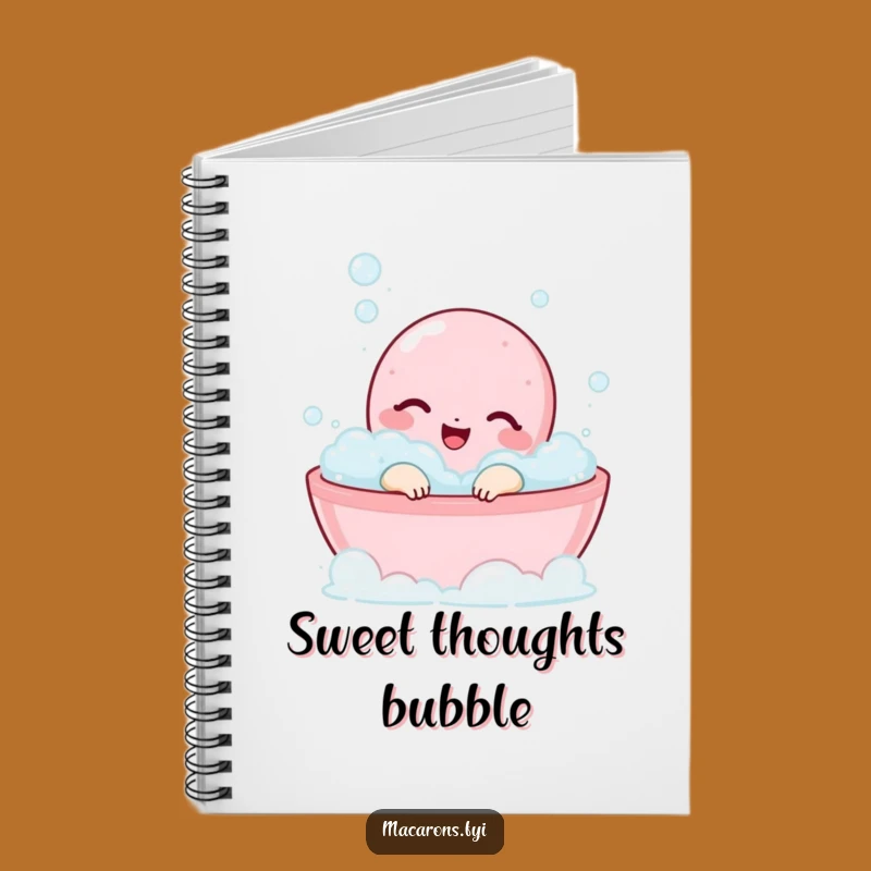 Funny Macaron Bubble Bath Notebook - Jot Down Relaxing Thoughts!