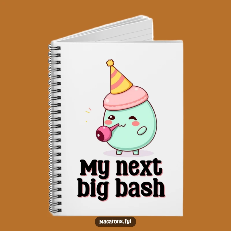 Funny Macaron Party Blower Notebook: Comedic Character Journal for Ideas