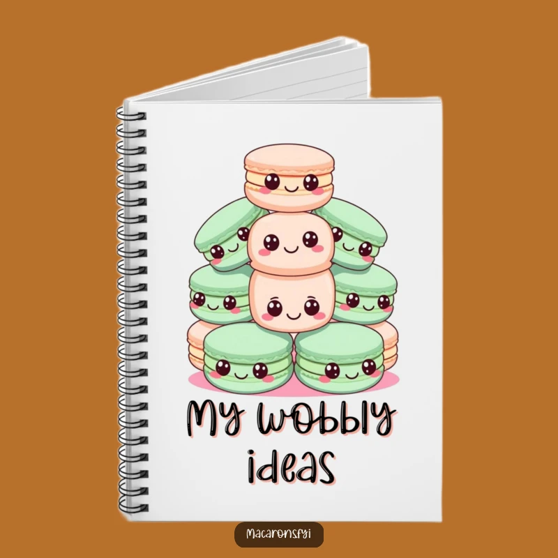 Funny Macaron Pyramid Notebook - Precarious Sweet Stack Journal Gift