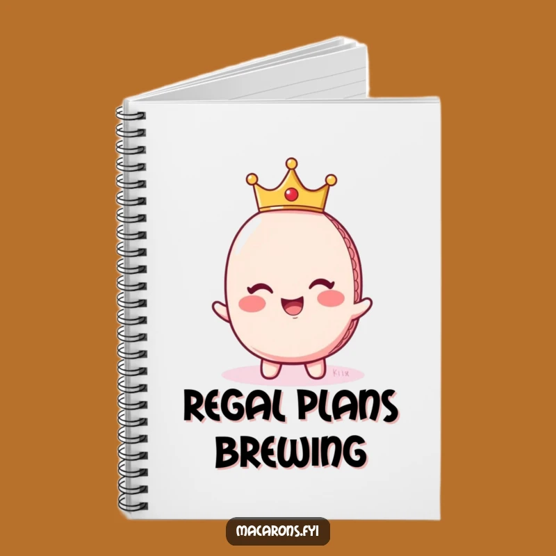 Funny Regal Macaron Crown Notebook - Giggling Royalty Ideas Gift!