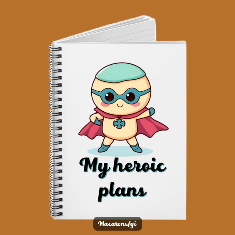 Funny Superhero Macaron Notebook Journal Your Heroic Adventures
