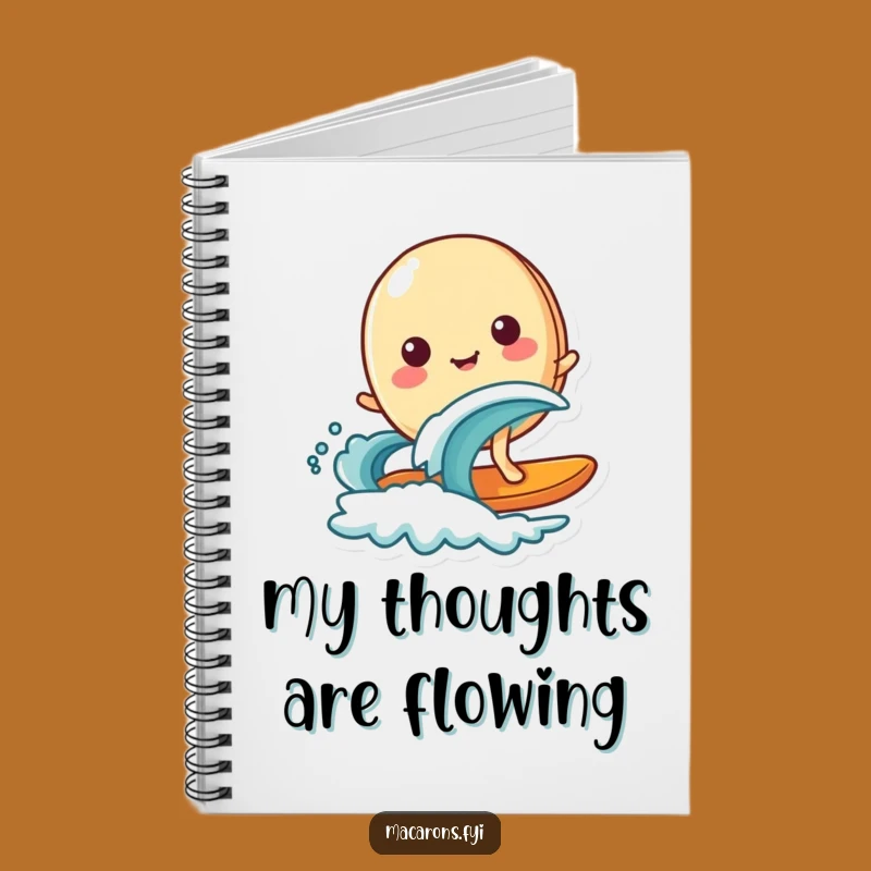 Funny Surfing Macaron Notebook - Joyful Wave Rider Notes Gift!