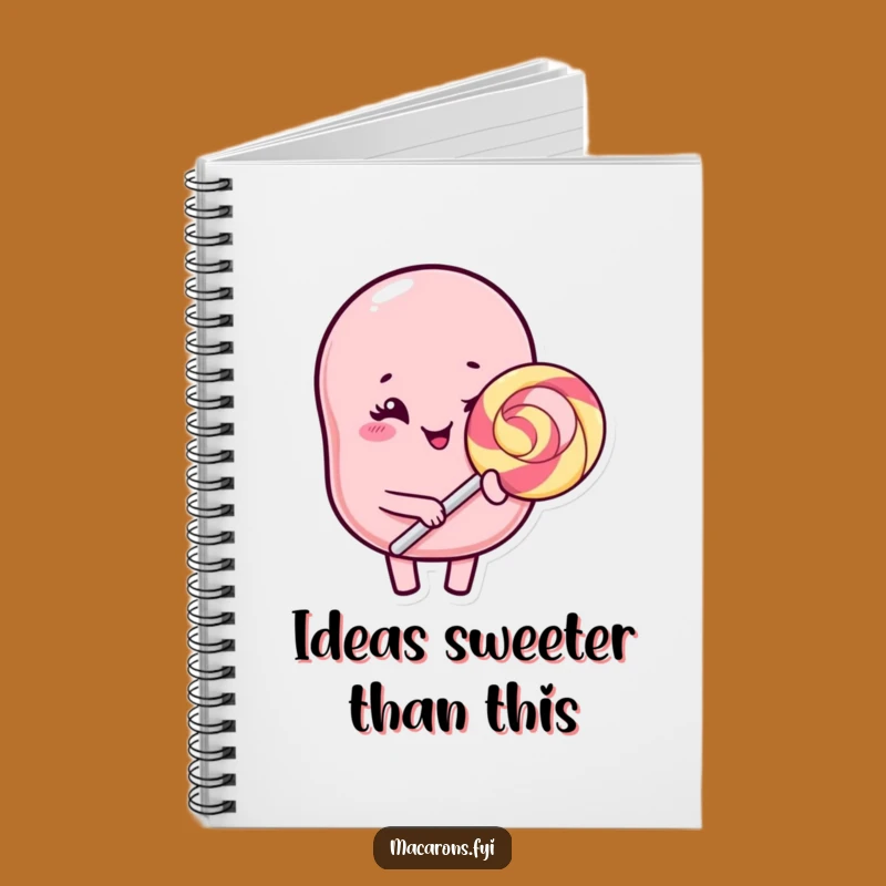 Funny Kawaii Macaron Lollipop Notebook: Winking Character Sweet Journal Gift