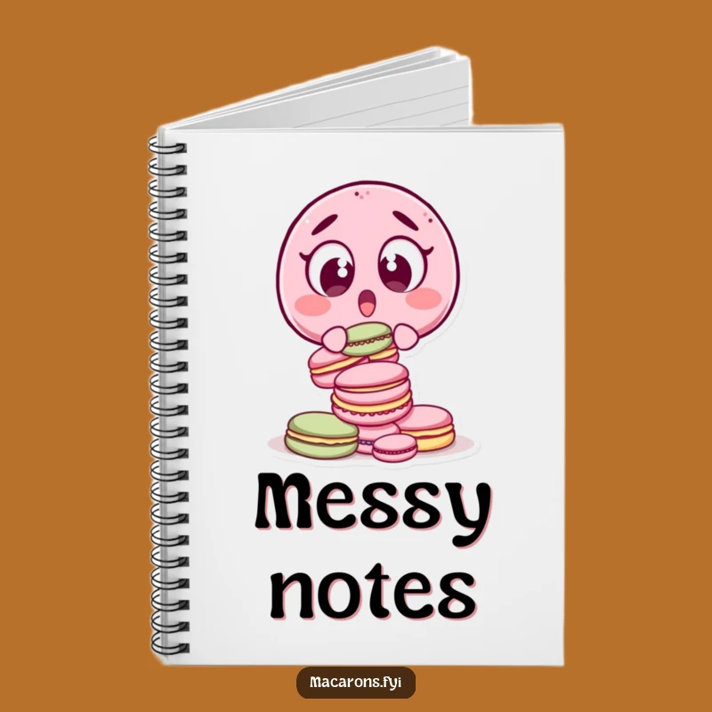 Funny Surprised Macaron Dropping Notebook - Jot Down Oops Moments Gift