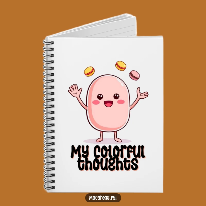 Funny Cheerful Macaron Juggler Notebook - Jot Down Sweet Ideas Gift