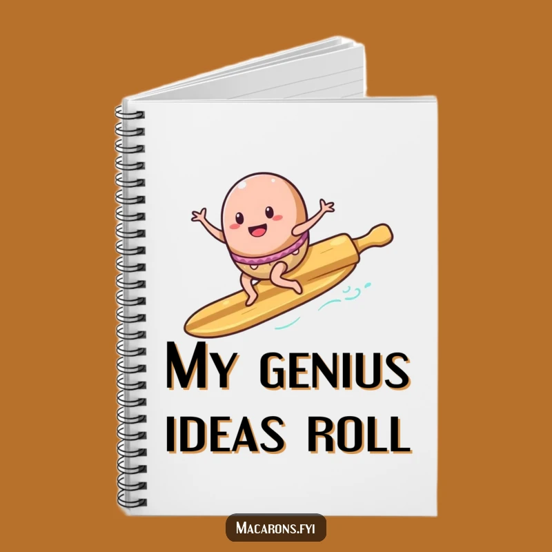 Funny Surfing Macaron Rolling Pin Notebook: Jot Down Adventures!