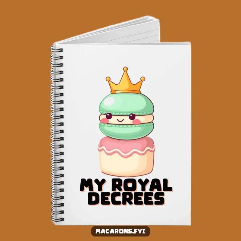 Funny Macaron King Notebook: Regal Character Journal