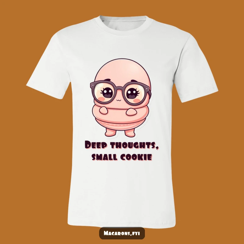 Funny Macaron Scholar T-Shirt: Comically Thoughtful Glasses Hilarious Tee