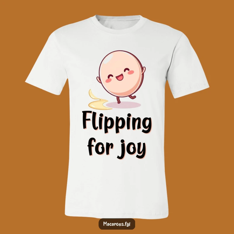Funny Macaron Cartwheel T-Shirt: Wear Your Joyful Spin with Creamy Delight