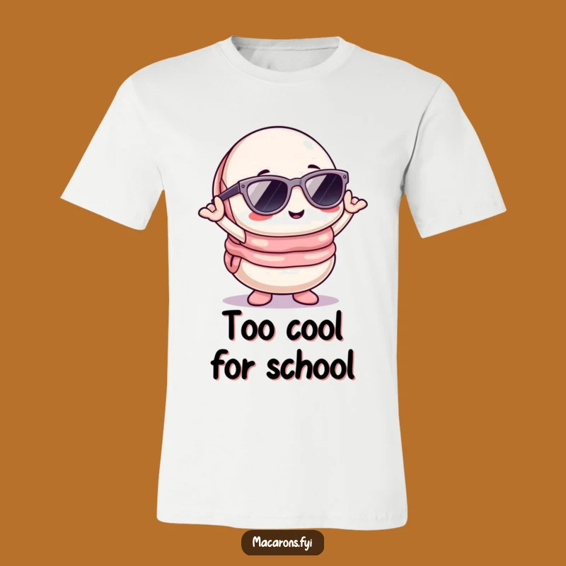 Funny Kawaii Macaron Sunglasses T-Shirt: Cool Posing Character Perfect Gift