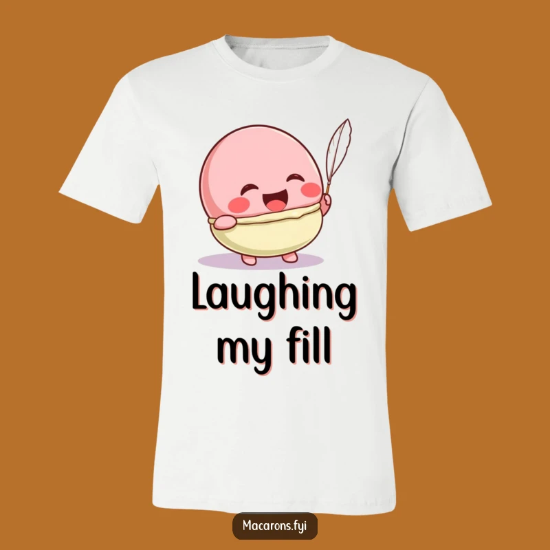 Funny Kawaii Macaron Tickle T-Shirt: Laughing Character Feather Perfect Gift