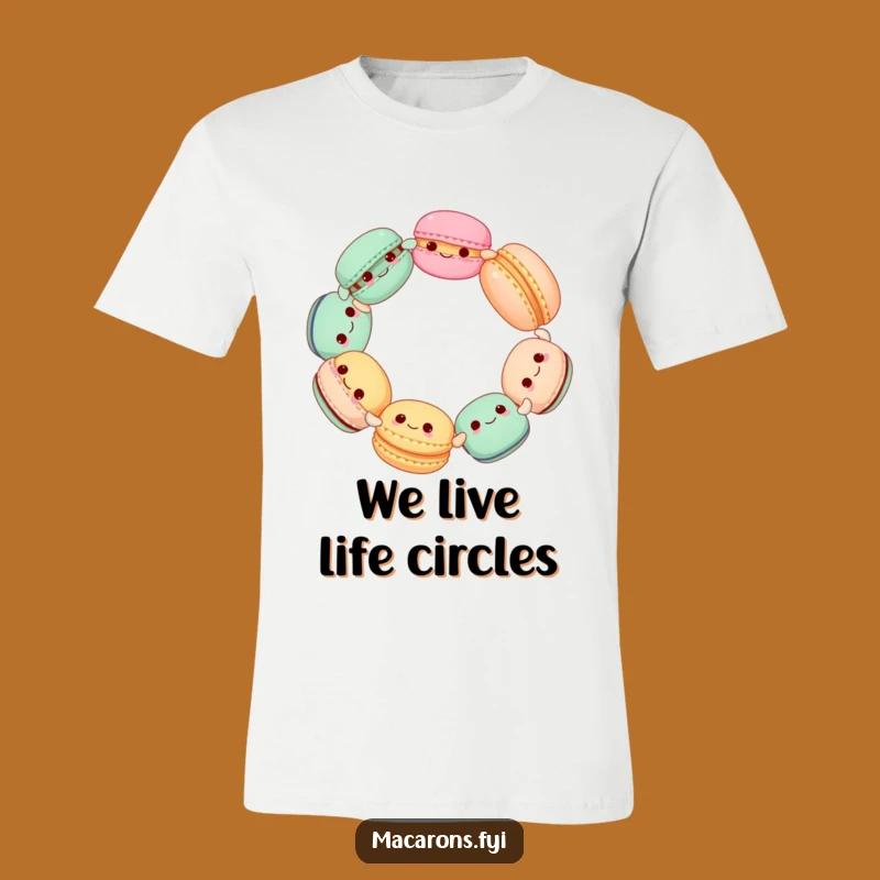 Funny Macaron Circle T-Shirt: Wearable Joy with Spinning Sweet Treats