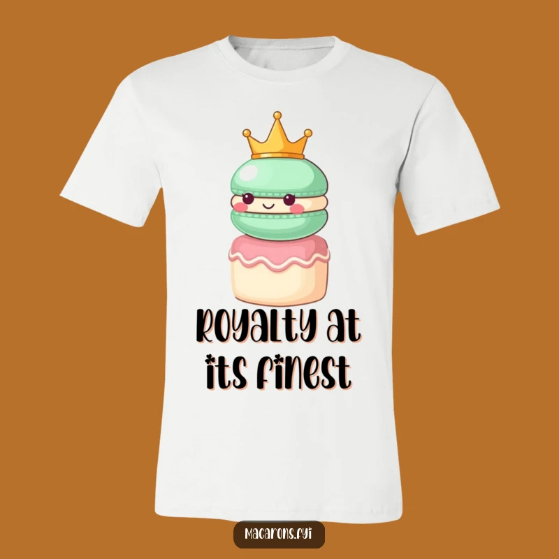 Funny Macaron King Tee: Regal Character T-Shirt Gift