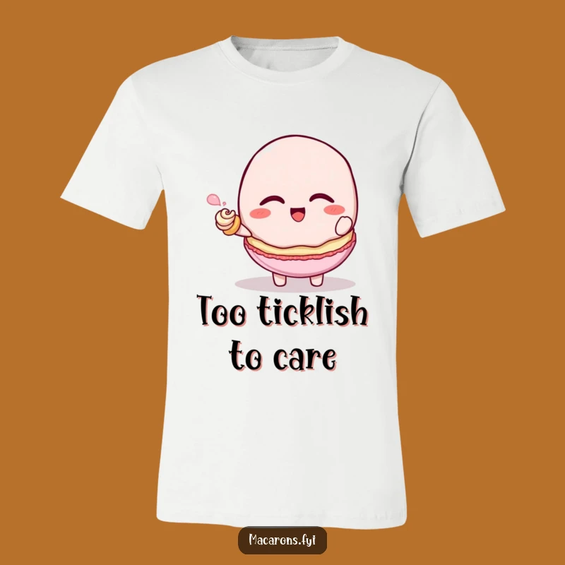 Funny Macaron Tickle T-Shirt - Giggling Sweet Character Apparel!