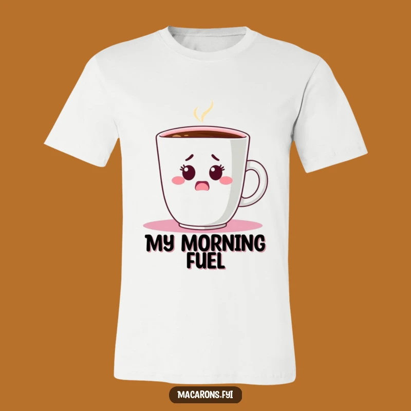 Funny Shocked Macaron Coffee T-Shirt: Stay Alert Funny Gift!