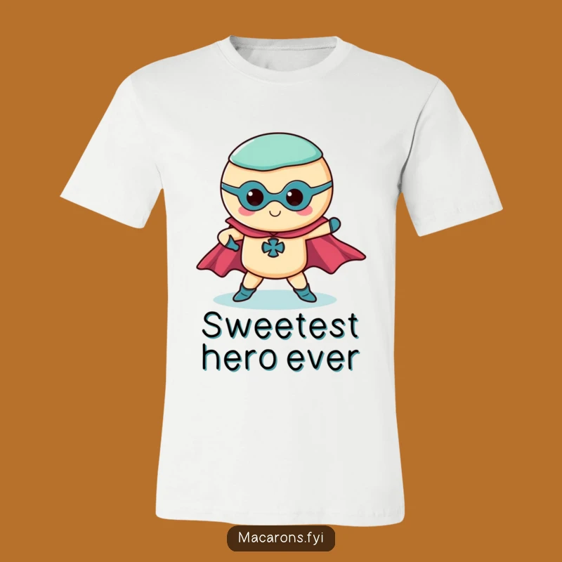 Funny Superhero Macaron T-Shirt Brave and Bold Sweet Gift