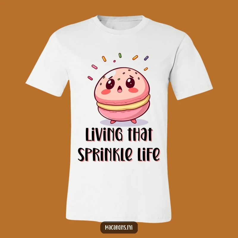 Funny Surprised Macaron T-Shirt a Hilarious Sprinkle Lover Tee Gift