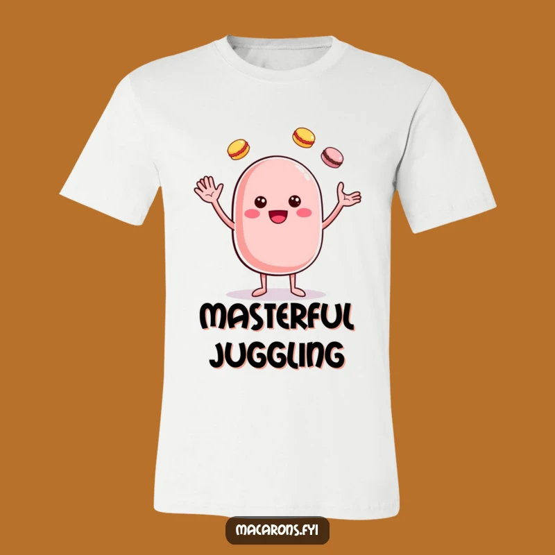 Funny Cheerful Macaron Juggler T-Shirt - Sweet & Playful Dessert Tee Gift