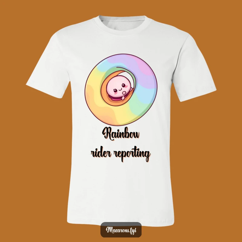 Funny Macaron Rainbow Slide T-Shirt: Wear Your Joyful Adventure
